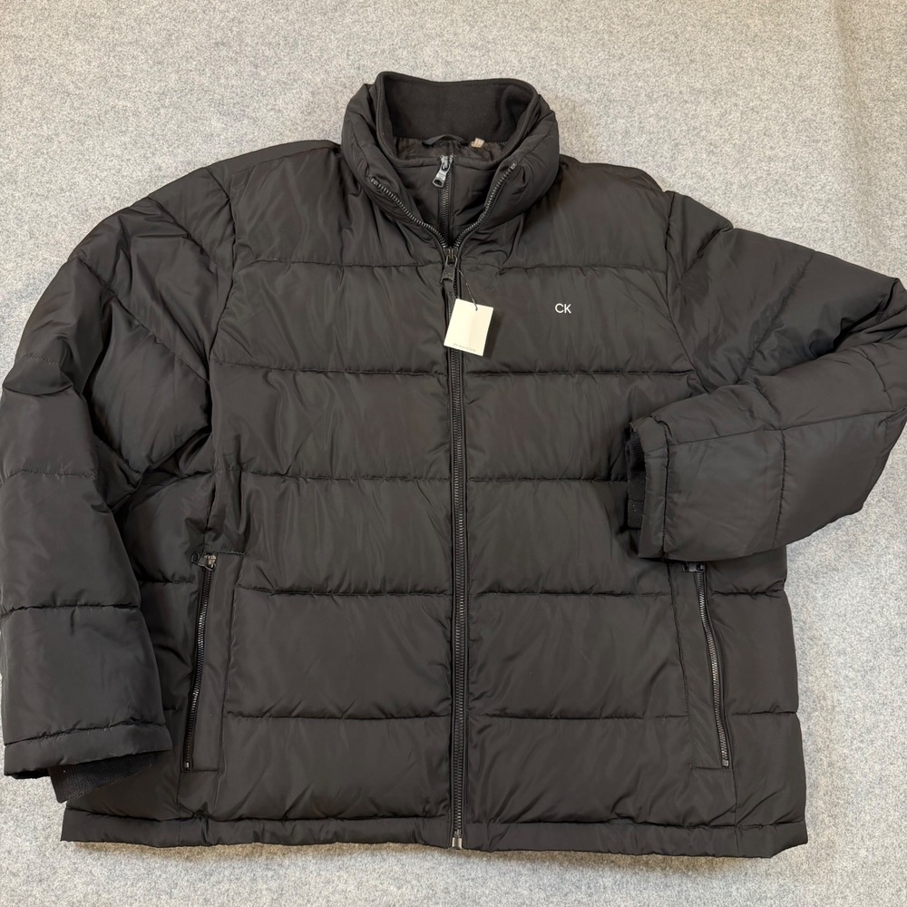 Calvin Klein Mens Black Puffer Jacket 5F Warmth Factor XXL New
